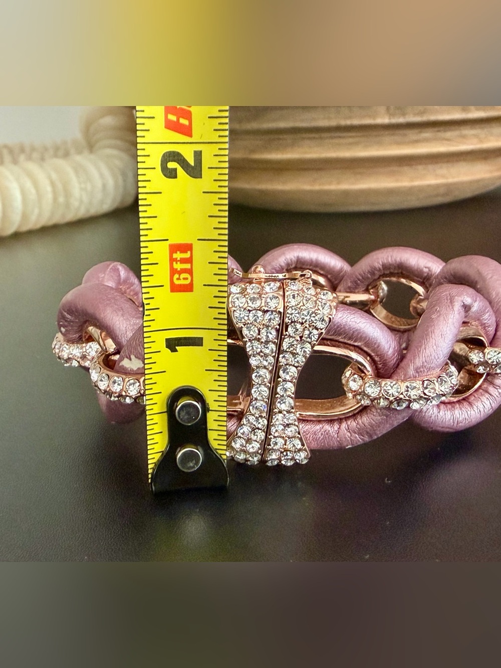 JOAN BOYCE “EDGY CHIC” CORD LINK PAVE BRACELET - Picture 6 of 7